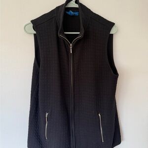 Karen Scott  Sport Black Quilted Zip-Up Vest